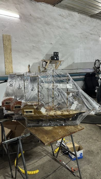 Кеме макеті сатылады Қолөнер қолдан жасалған