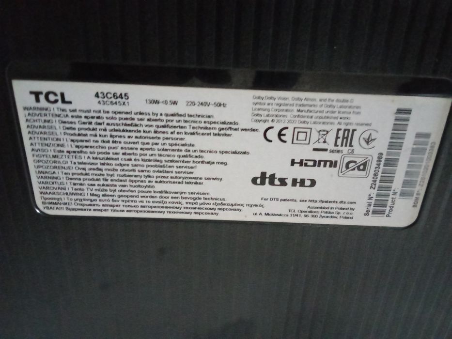 Televizor TCL 43C645