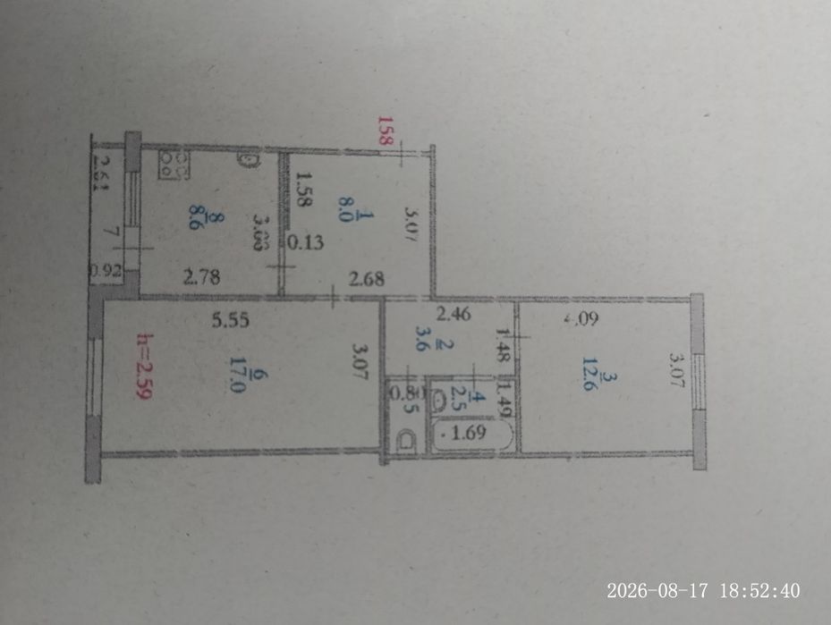 Продам 2х комнатную