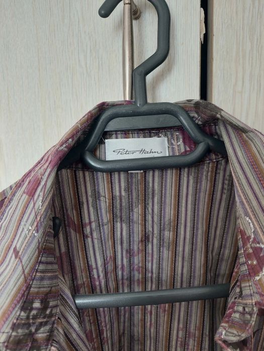 Cămașă elegantă Peter Hahn | dungi & imprimeu floral | mărimea L | off