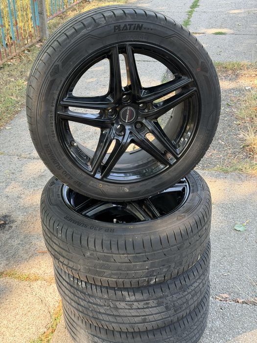 Set Jante Aliaj 17" BORBET 5x112 + Anvelope Vară 235/45 R17 VW Audi Skoda Seat Mercedes