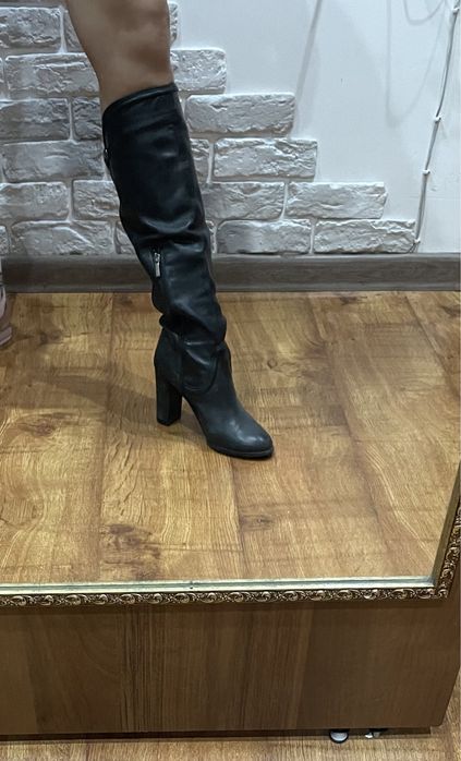 Сапоги кожаные, демисезоные