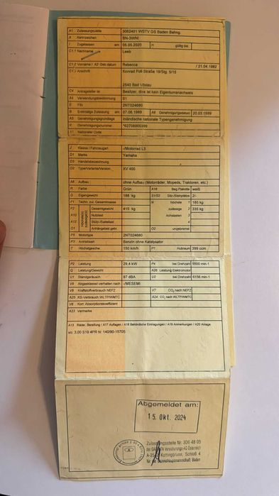 Yamaha Virago XV 400 V Twin 1989 adusa din Austria