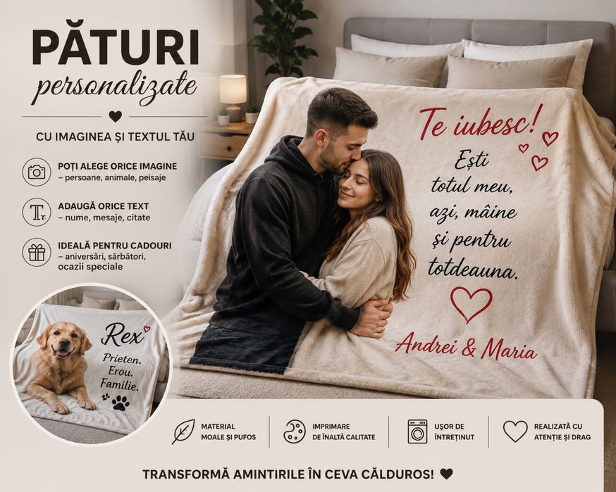 Pături personalizate