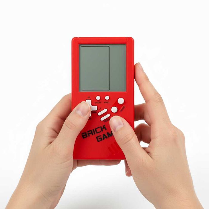 Joc retro portabil Tetris cu 23 jocuri ecran mare design compact rosu