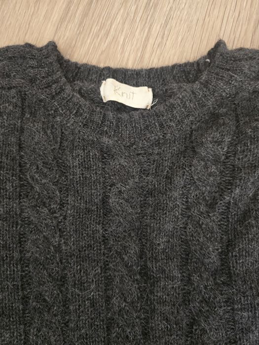 Pulover din lana de alpaca pulover gri femei din lana moale