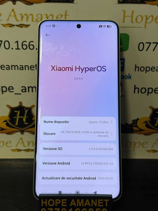 Hope Amanet P10/XIAOMI 15 ULTRA 512 GB 16 RAM