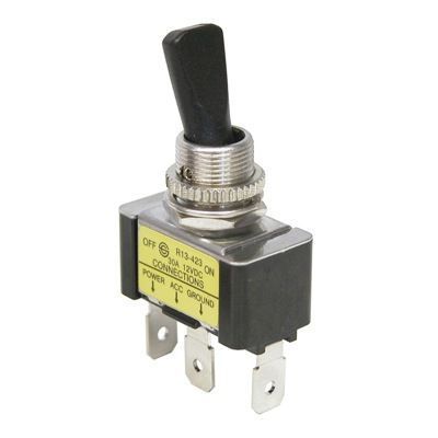 Intrerupator auto Carpoint 12V 20A ON/OFF, negru cu 3 papuci electrici