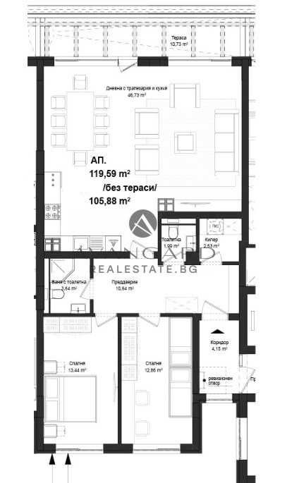 Продава се Тристаен апартамент в Пловдив, Кършияка - 136 кв.м за 506 €/кв.м - Снимка #3