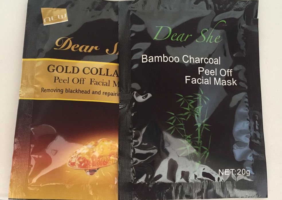 Чёрная и жёлтая маска для лица