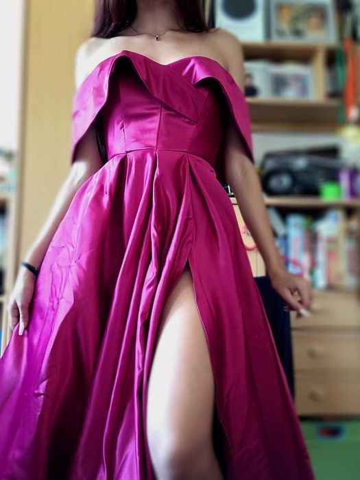 Rochie de ocazie din tafta - culoarea magenta