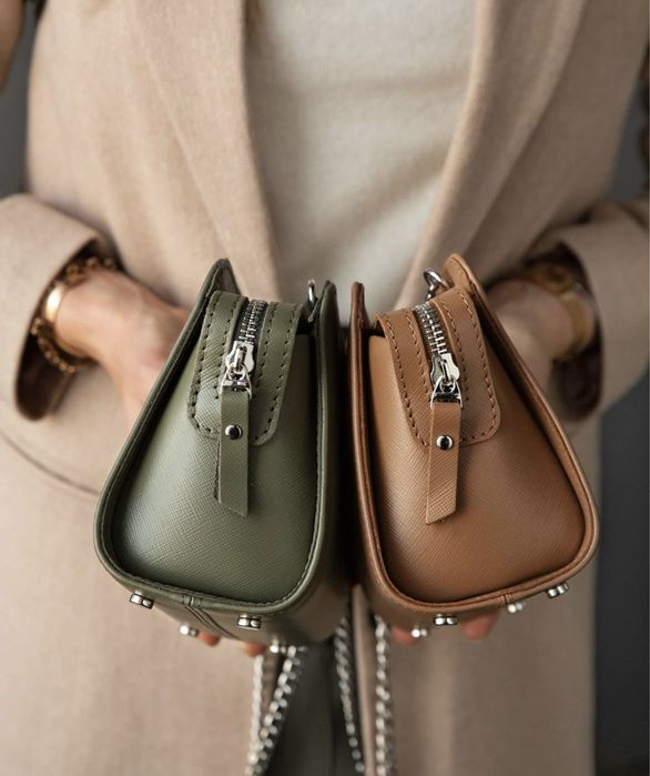 Сумка зеленая кожаная Twota