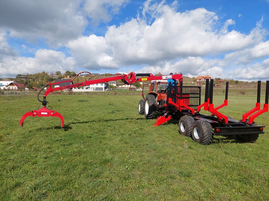 Remorca Forestier EIM 6, 8, 10, 12 tone macara 5, 6, 7, 7.5, 8 m