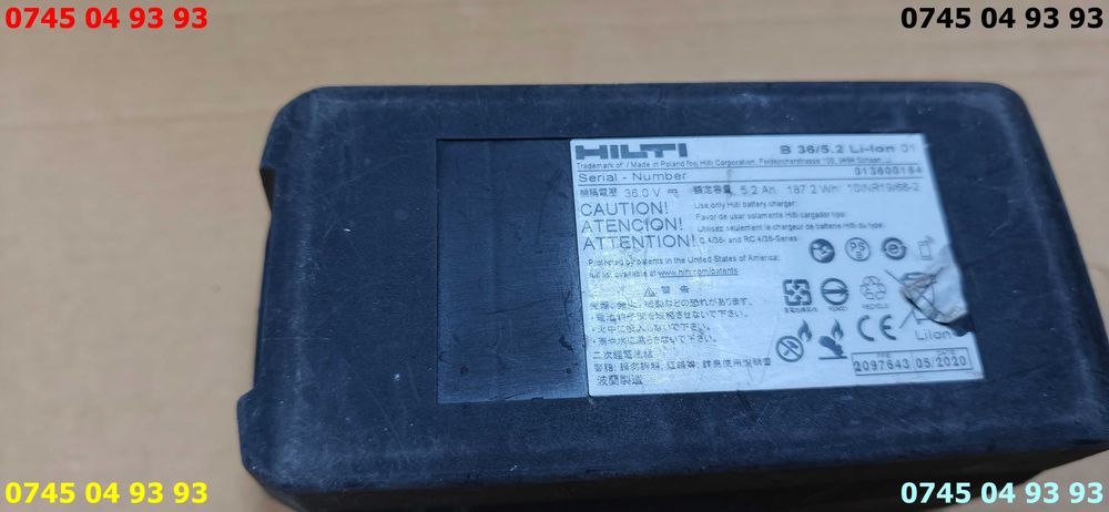 acumulator baterie HILTI 36V 5,2A LI-ION defecta