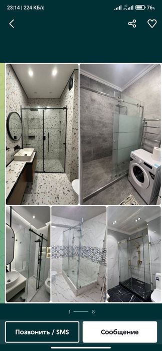 Dush kabina kalyonni oyna xar xil turdagi oynalar