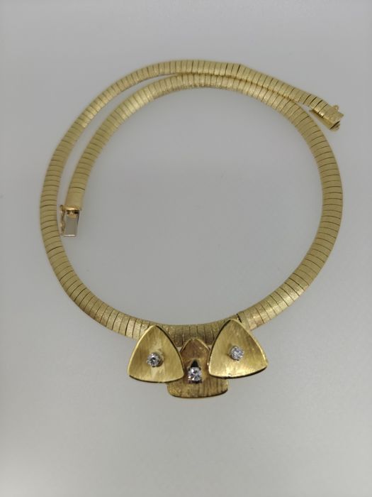 Colier aur 14k 36.93gr cu diamante naturale (r)