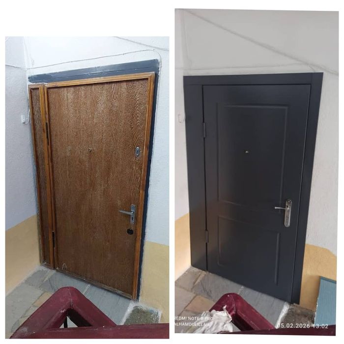 Реставрация железной дверей обшивка из МДФ