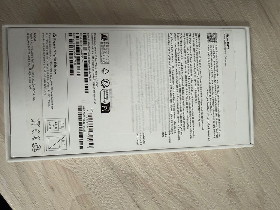 Iphone 16 Pro- Alb, 256 GB