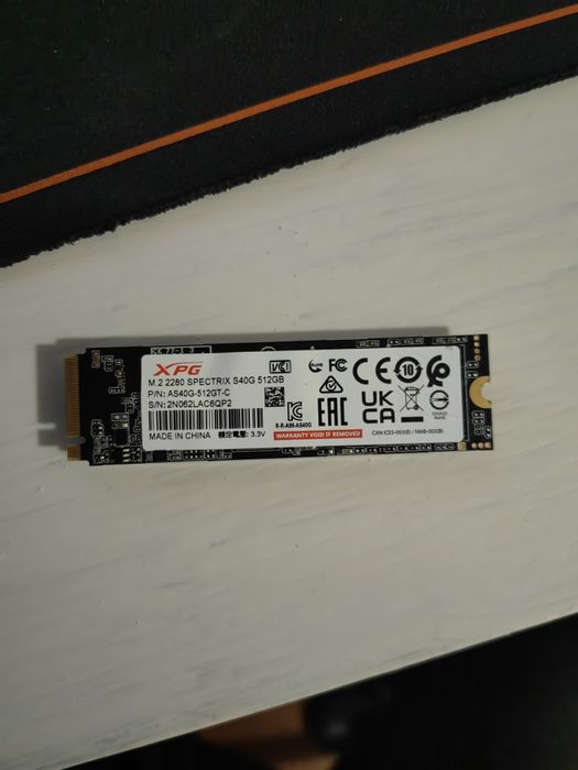SSD 512GB XPG SPECTRIX S40G  PCIe Gen3x4 M.2 2280