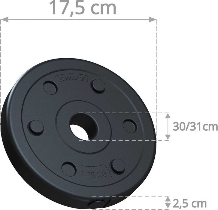 Set de 30 kg, discuri din ciment, acoperire plastic
