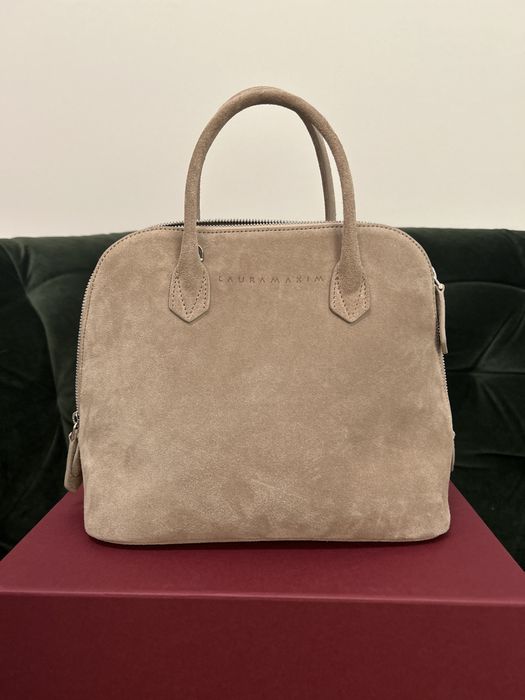 Geanta Laura Maxim Carrera medium stone velur