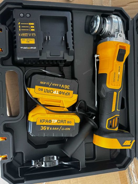 Акумулаторен ъглошлайф Kraft Royal 36V 8,0 Ah + 2 батерии и зарядно