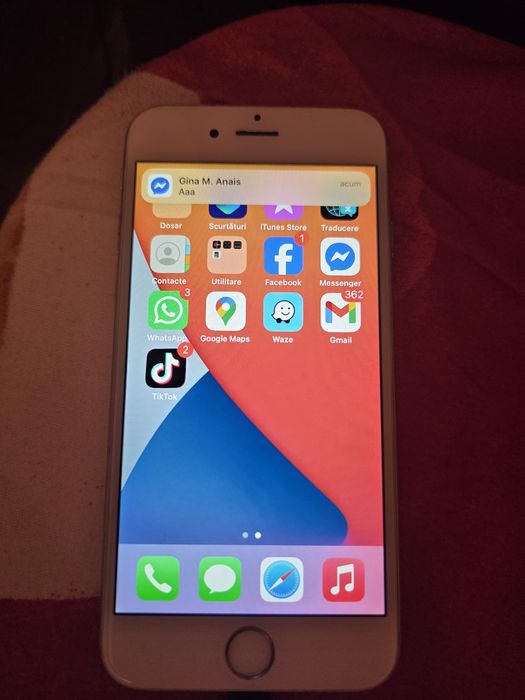 Iphone original 6S argintiu + Nokia 1400 negru duos + Nokia alb