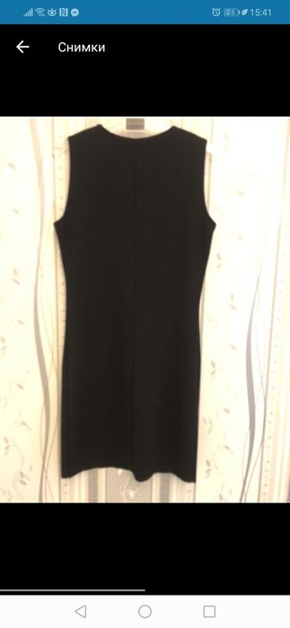 Официална черна рокля в сатен и нишки от ламе,които придават блясък, М