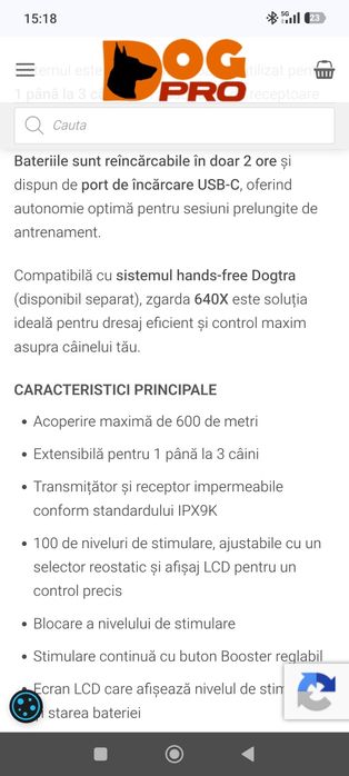 Zgarda profesionala dresaj caini