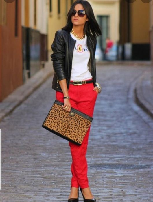 Красные женские штаны/брюки