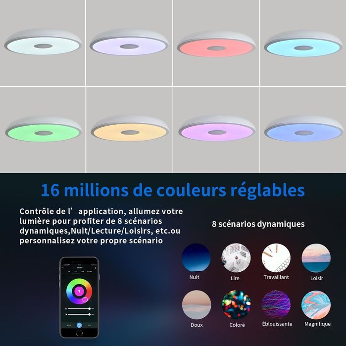 Aplica tavan rgb smart cu boxa