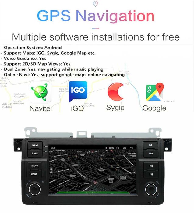Мултимедия BMW E46 3 Двоен дин Навигация Android 316 318i 320, 325 330
