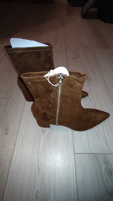 Елегантни маркови дамски кожени боти, Stradivarius, номер 41