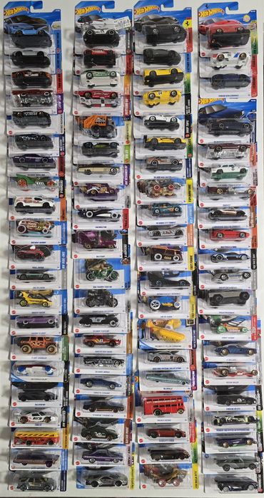 Colecție Hot Wheels 103 buc. — Treasure Hunt, Ferrari, Chase, erori de fabricație
