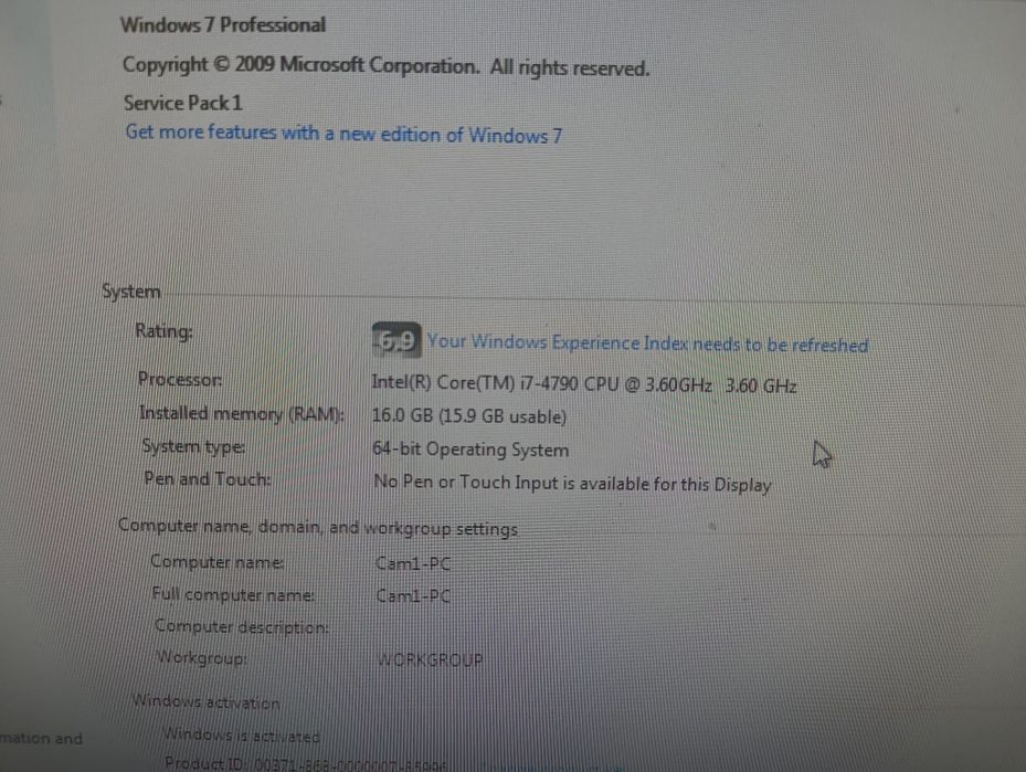 Intel Core i7 4790 16GB RAM SSD 240GB