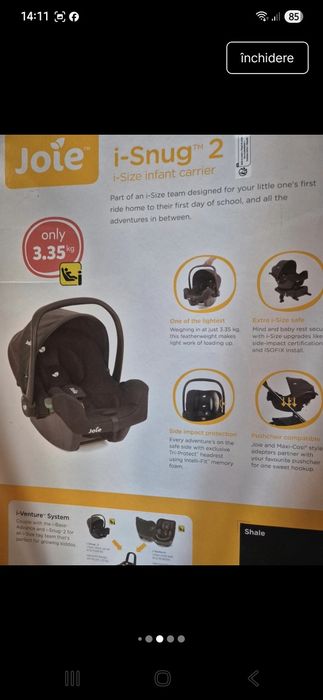 Scoica auto bebe