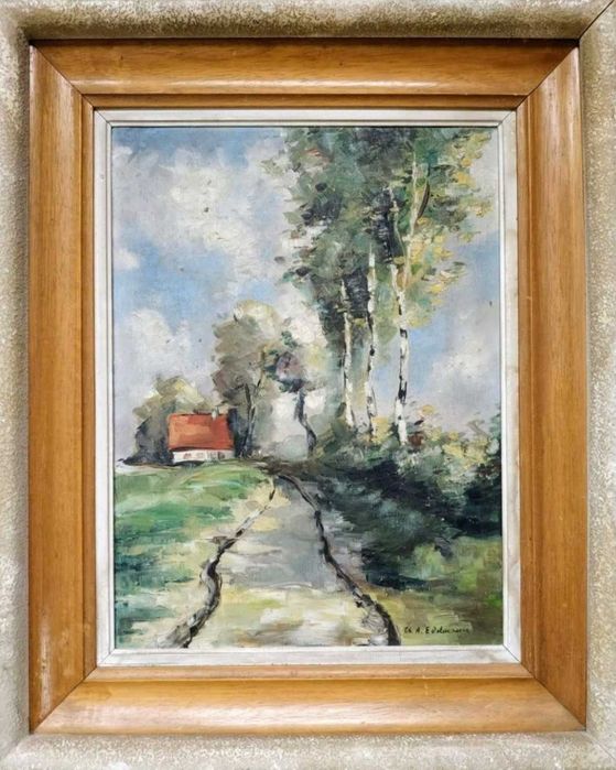 Charles-Auguste Edelmann, Ulei pe pânză, Semnat, Dimensiuni 45 x 55 cm