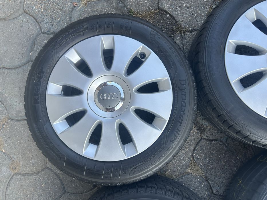 Jante aliaj 5x112mm, anvelope vara 205/65 R16, Audi A3, A4 B5, B6, B7, VW, Seat, Skoda