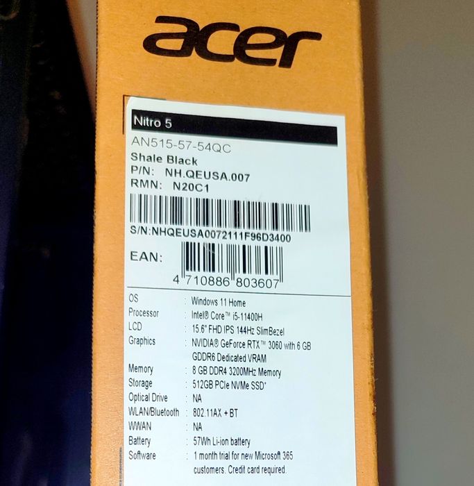 Acer Nitro 5 Shale Black