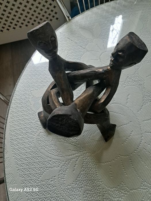 Statueta 3 negri din lemn