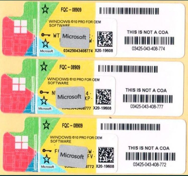 Windows с Стикером 11 Лицензионные ключи