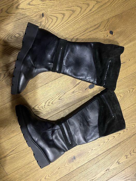 Cizme lungi din piele nautala imblanite