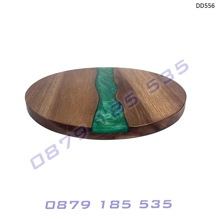 Кръгла кухненска дъска цветна епоксидна смола акациево дърво рязане