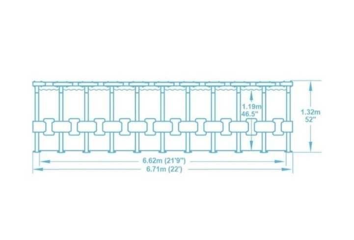 ЧИСТО НОВ басейн Bestway Power Steel 6.71×1.32 м