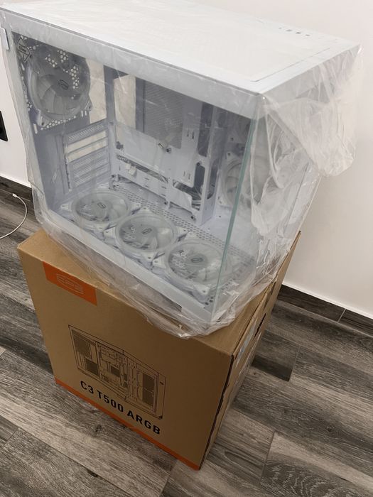 Carcasa Pc PCCooler C3 T500 ARGB White alba tip Acvariu