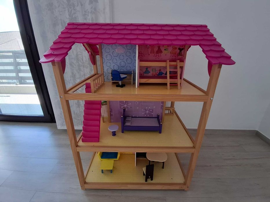 Casuta Papusi Din Lemn, Inaltime 1,20m
