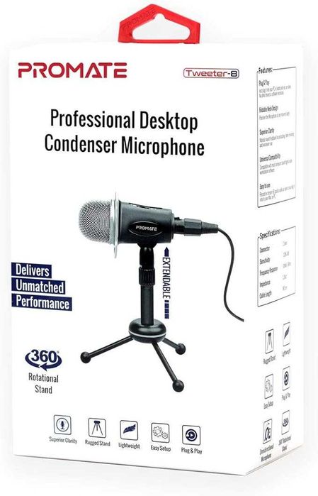 Висококачествен микрофон за компютър и лаптоп от Promate