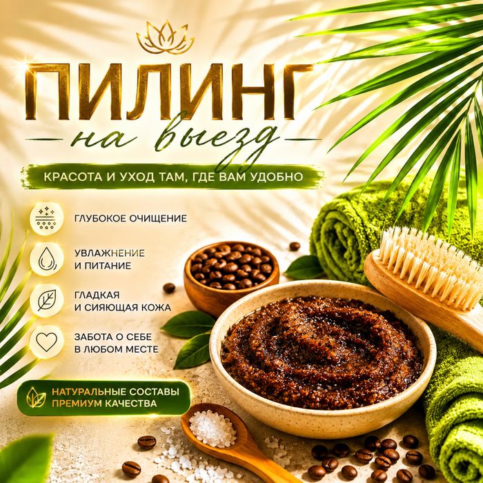 Пилинг на выезд, спа процедуры, парение.