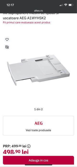 Kit AEG suprapunere uscator / masina de spalat, pentru Electrolox