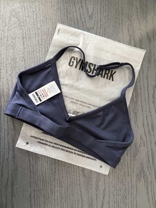 Bustiera Gymshark Minimal Halterneck Heavy Blue marimie XS/S/M